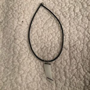 Striped beach glass necklace